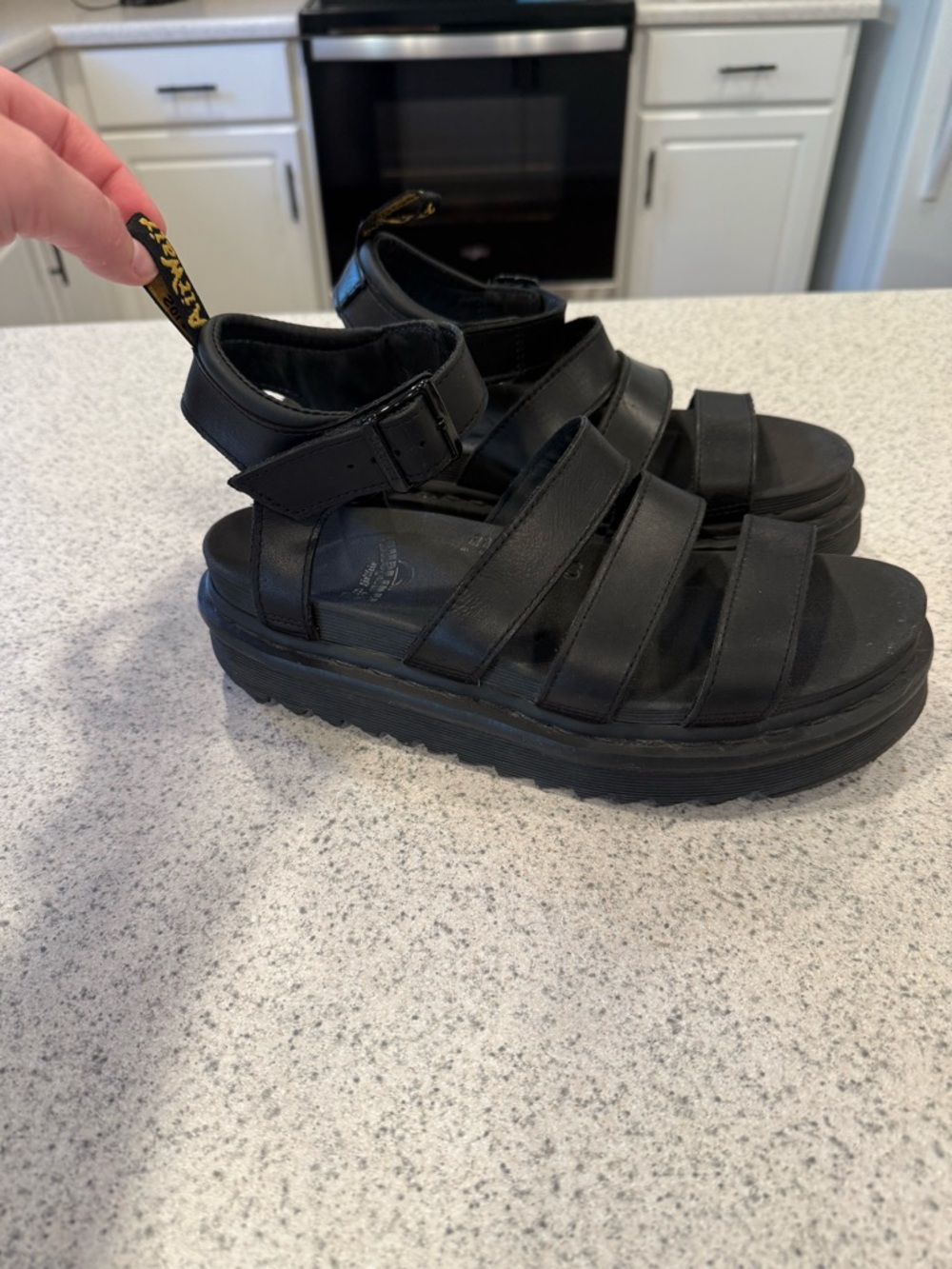 Dr. Martens women’s  Black Chunky Strappy Platform Sandals